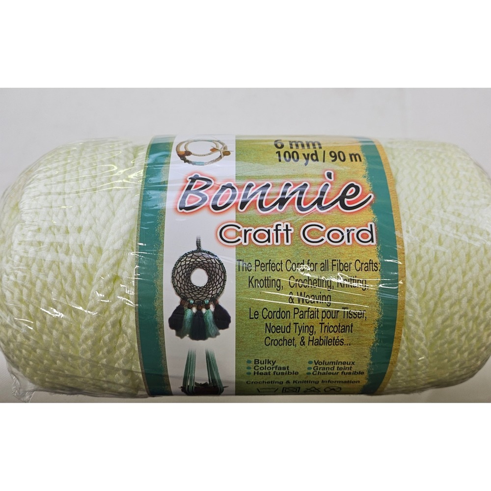 Pepperell Bonnie Craft‎ Cord 6mm Ivory 100 Yards Macrame Polypropylene Yarn Bulk